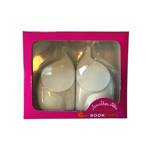 Jonathan Adler Barnes & Noble White Elephant Ceramic Bookends Set Matte MCM